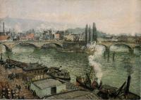 Pissarro, Camille - The Corneille Bridge, Rouen, Grey Weather